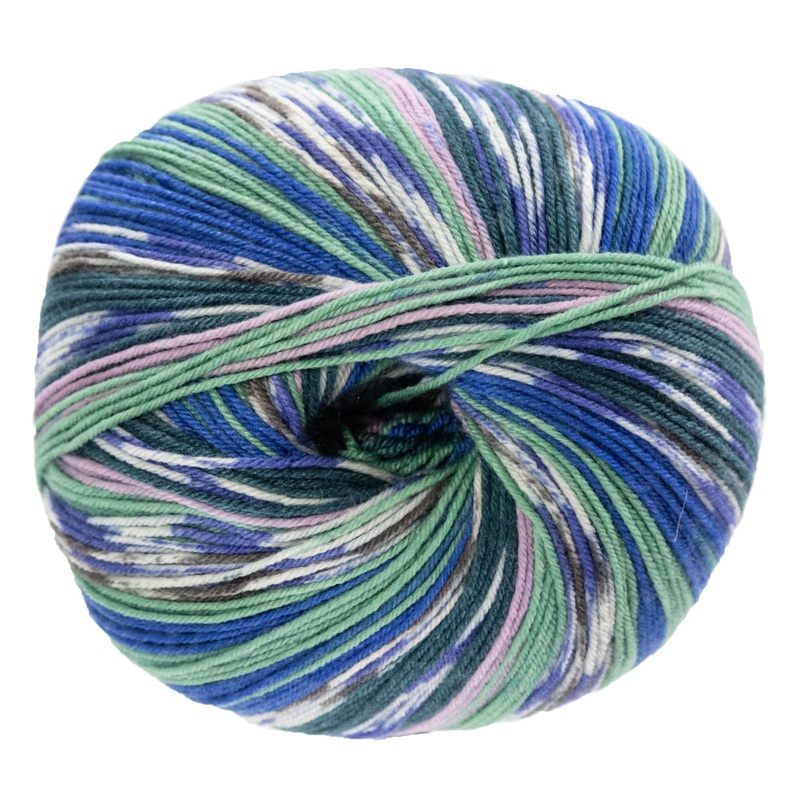 Lana Grossa Meilenweit 100 Seta Felicia Yarn – 3161 Greys/Cornflower/White/Turquoise/Pale Purple/Petrol