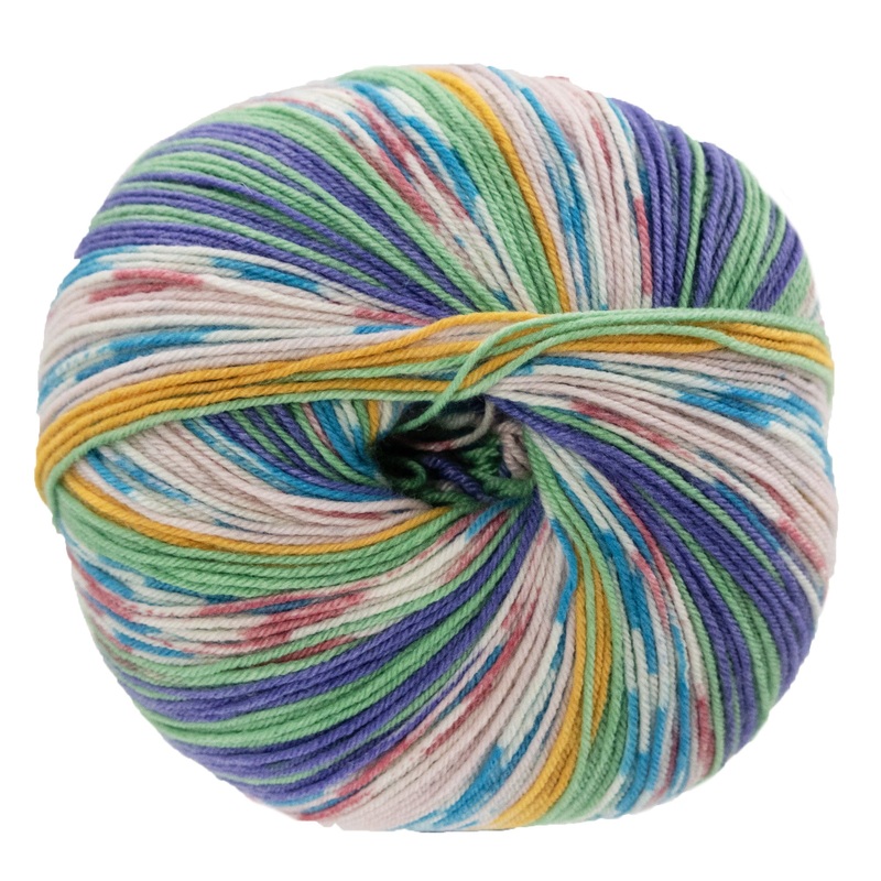 Lana Grossa Meilenweit 100 Seta Felicia Yarn – 3163 Old Pink/Turquoise/Ecru/Jade/Yellow/Violet