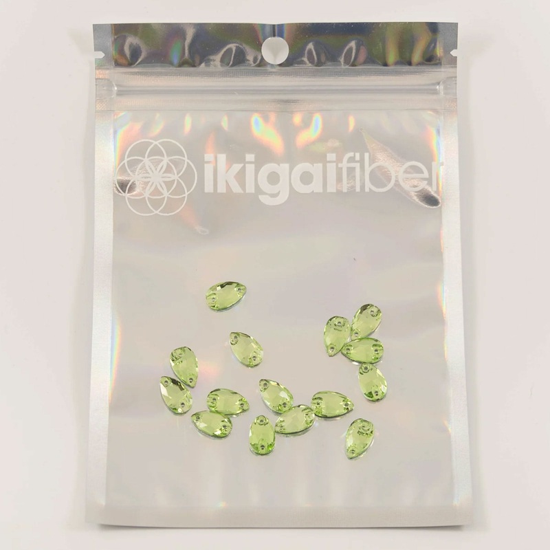 Ikigai Fiber Sew On Crystals & Buttons – Peridot Crystals