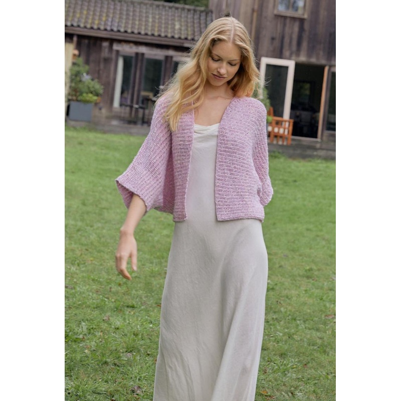 Lana Grossa Natural Knits 01 Patterns – 22 Cropped Cape-Sleeve Cardigan – PDF Download