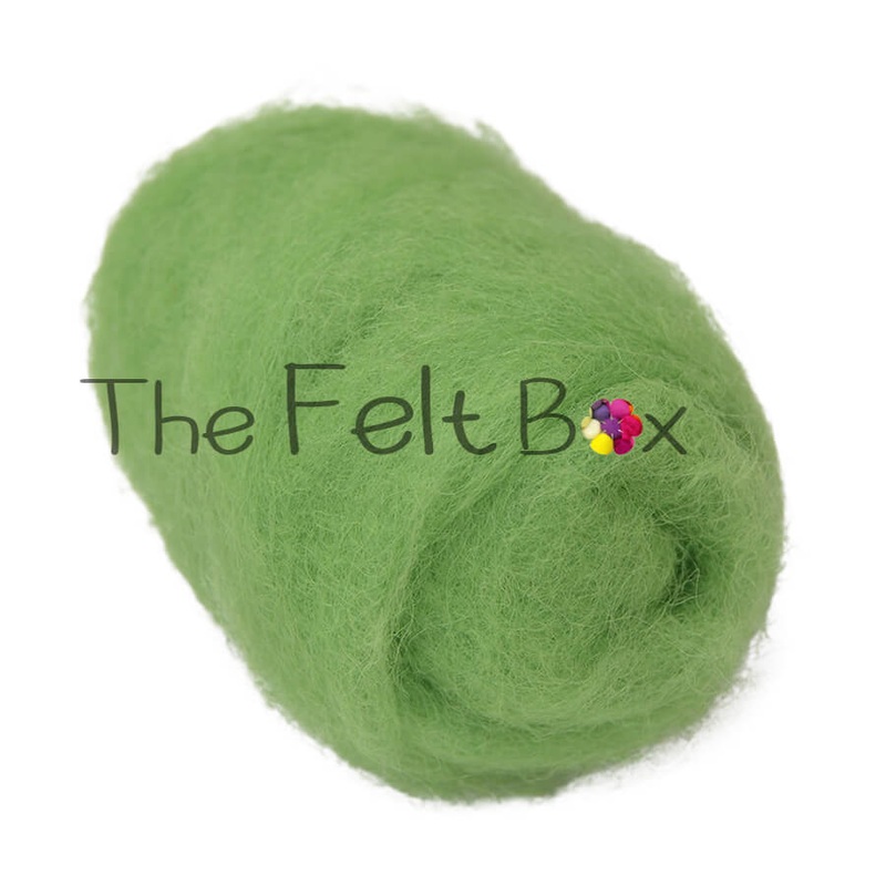 Carded NZ Wool For Needle Felting Batts – Lime #79