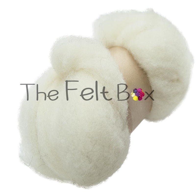 Carded Sliver Needle Felting Natural Cheviot Fibres Cream Skin Felt Dirty White