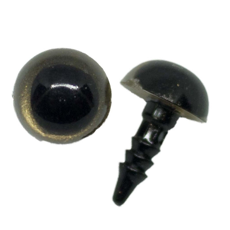 Eyes for Needle Felting Animals, Hazel, 9.5mm