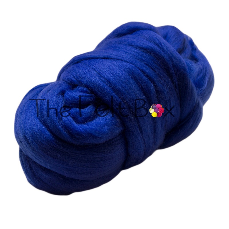 Merino Roving Felting Wool Top 21 mic 3D 2D Nuno Felting Spinning Fibre Blue