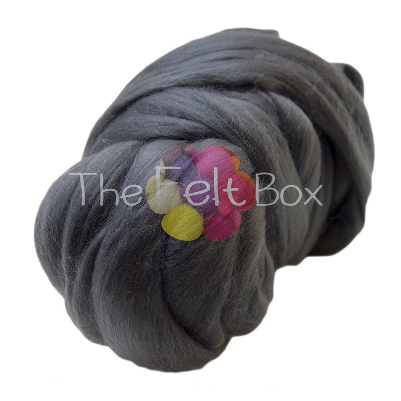 Merino Roving Felting Wool Top 21 mic 3D 2D Nuno Felting Spinning Fibre Grey