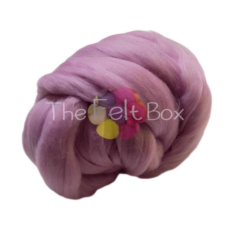 Merino Roving Felting Wool Top 21 mic 3D 2D Nuno Felting Spinning Fibre Pink