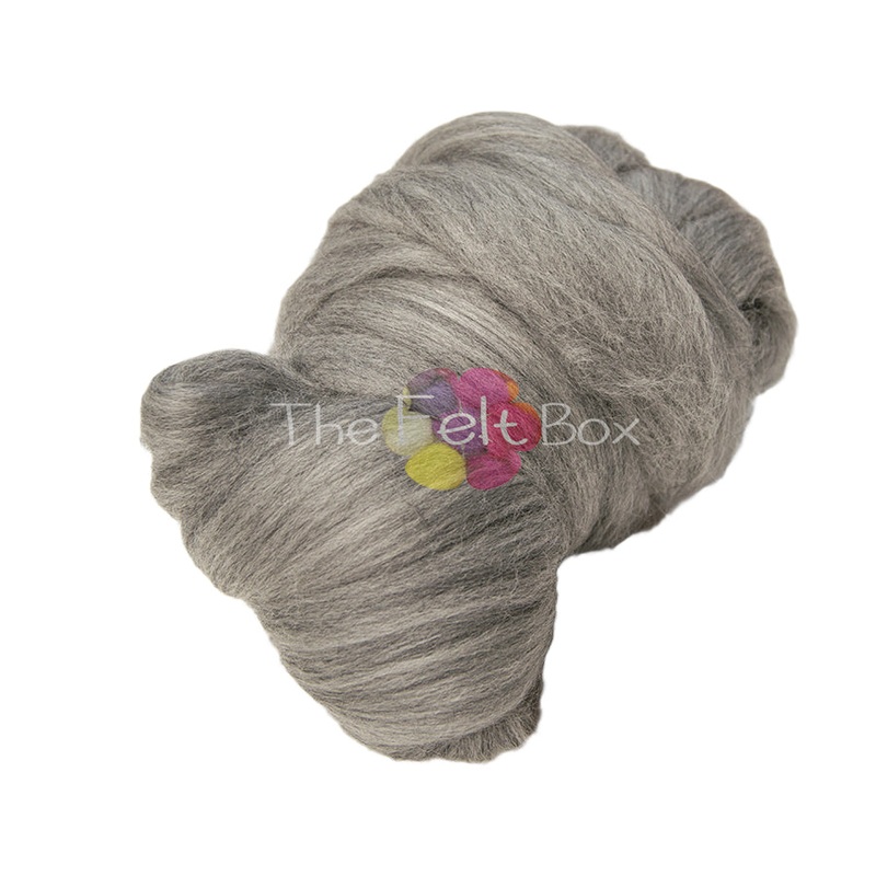 Merino Roving Felting Wool Top 3D 2D Nuno Felting Spinning Natural Grey 23 mic