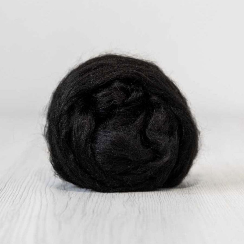 Viscose Fibre, Shiny Roving for Felting, Spinning. (DHG ) – Black  100g