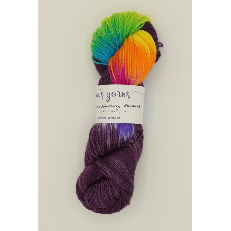 4ply Sock Yarn – Blackberry Rainbows