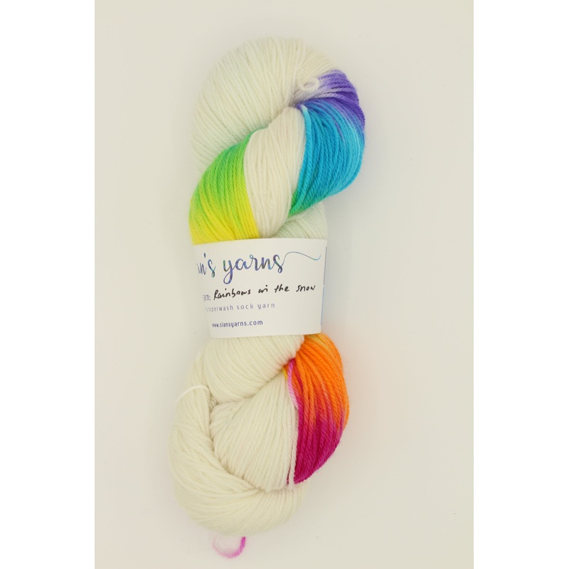 4ply Sock Yarn – Rainbows in the Snow