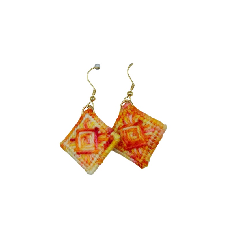 Earrings – Needlepoint – Embers