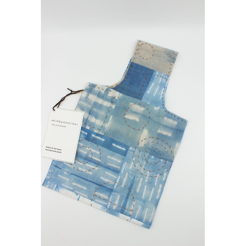 Handmade / Hand Dyed – Project Bag – Blue Cricles