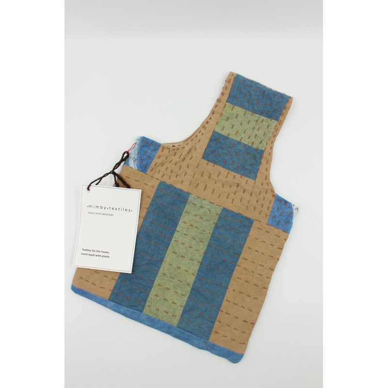 Handmade / Hand Dyed – Project Bag – Brown-Blue-Green