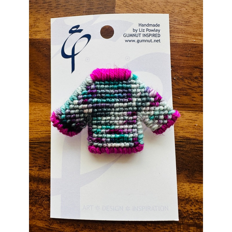 Brooch – Blackberry Picking – Locally Handmade Needlepoint Accesories