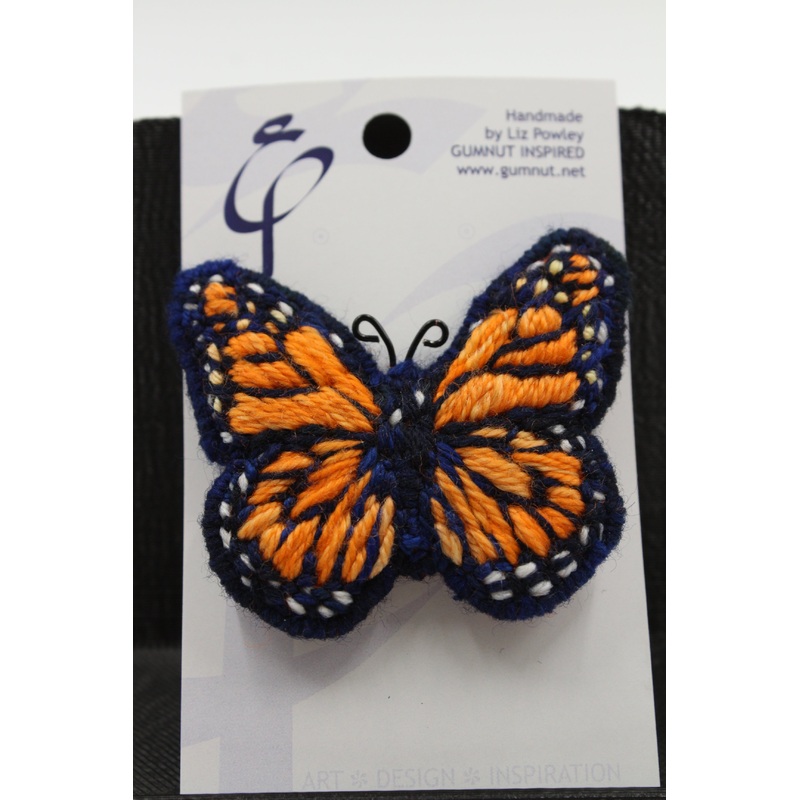 Brooch – Needlepoint – Monarch Butterfly