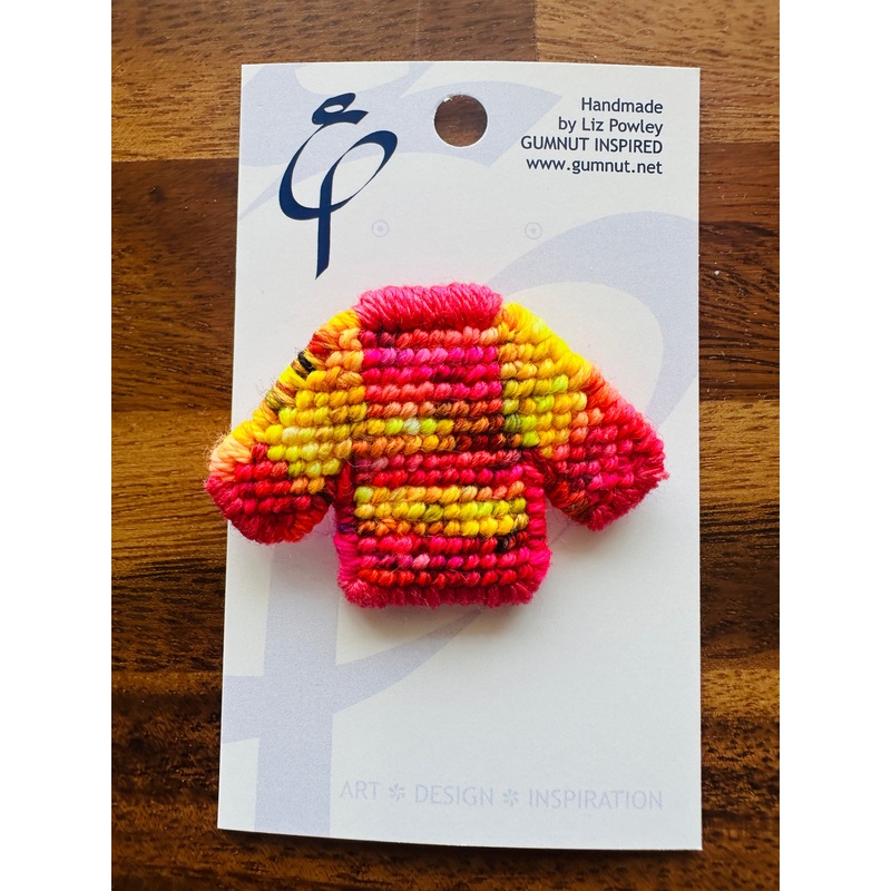 Brooch – Violent Bloom – Locally Handmade Needlepoint Accesories