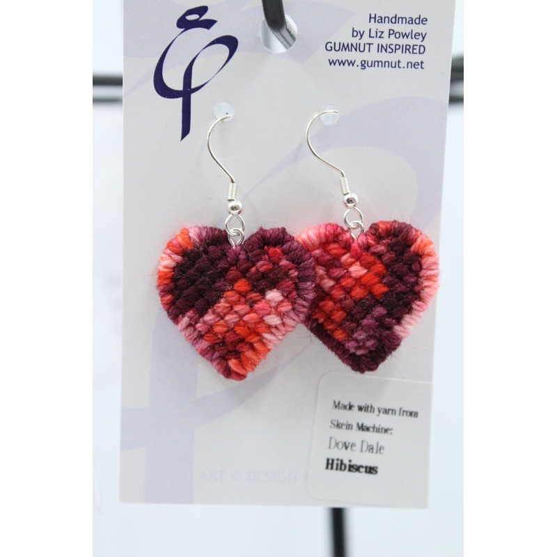 Earrings – Needlepoint Bag Tag – Hibiscus (J2227)