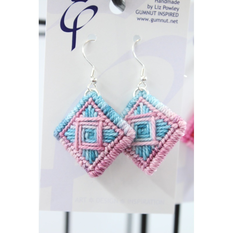 Earrings – Needlepoint – Bright Kettle