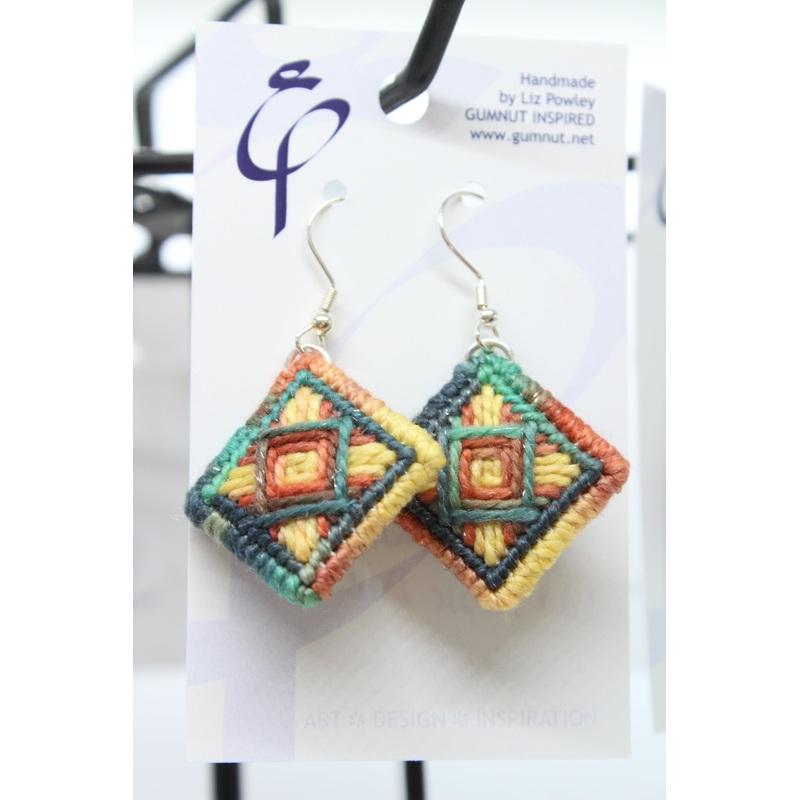 Earrings – Needlepoint – Cosmic Pasta – Diamonds (J2294)