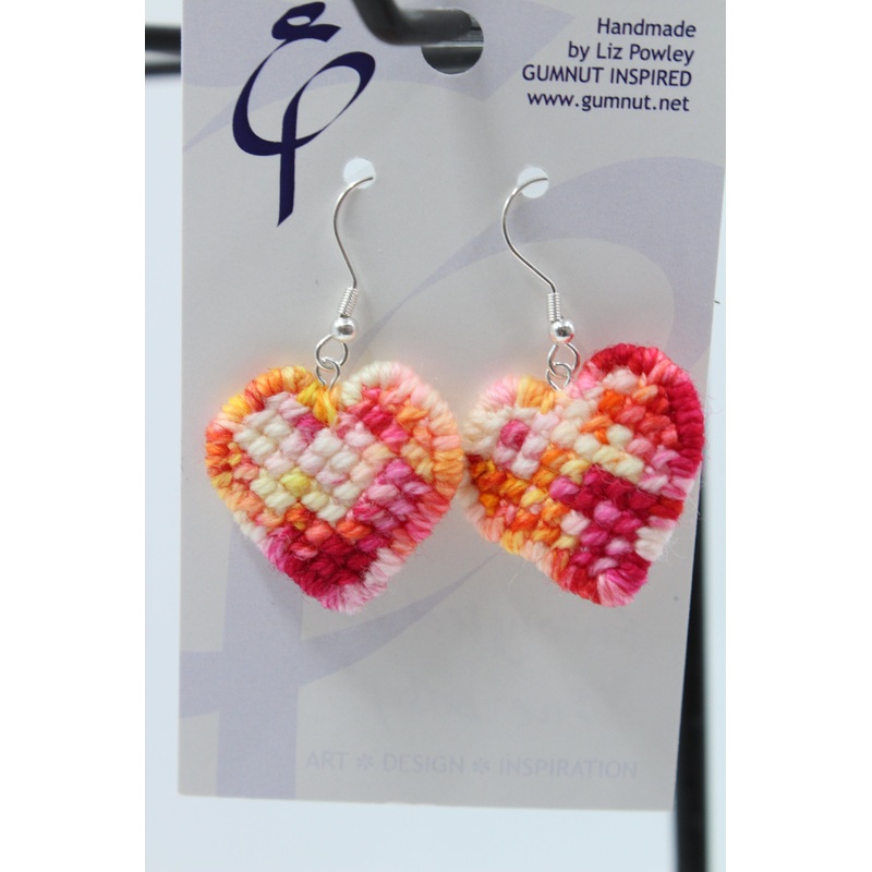 Earrings – Needlepoint – Fire Baby – Hearts