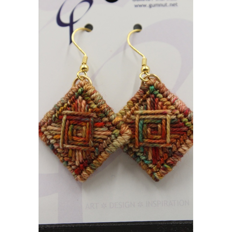 Earrings – Needlepoint – Skein Machine – Criss Cross Applesauce