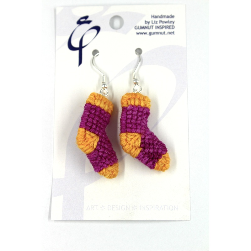 Earrings – Needlepoint Socks – Roses Really Smell Like! (J2219)
