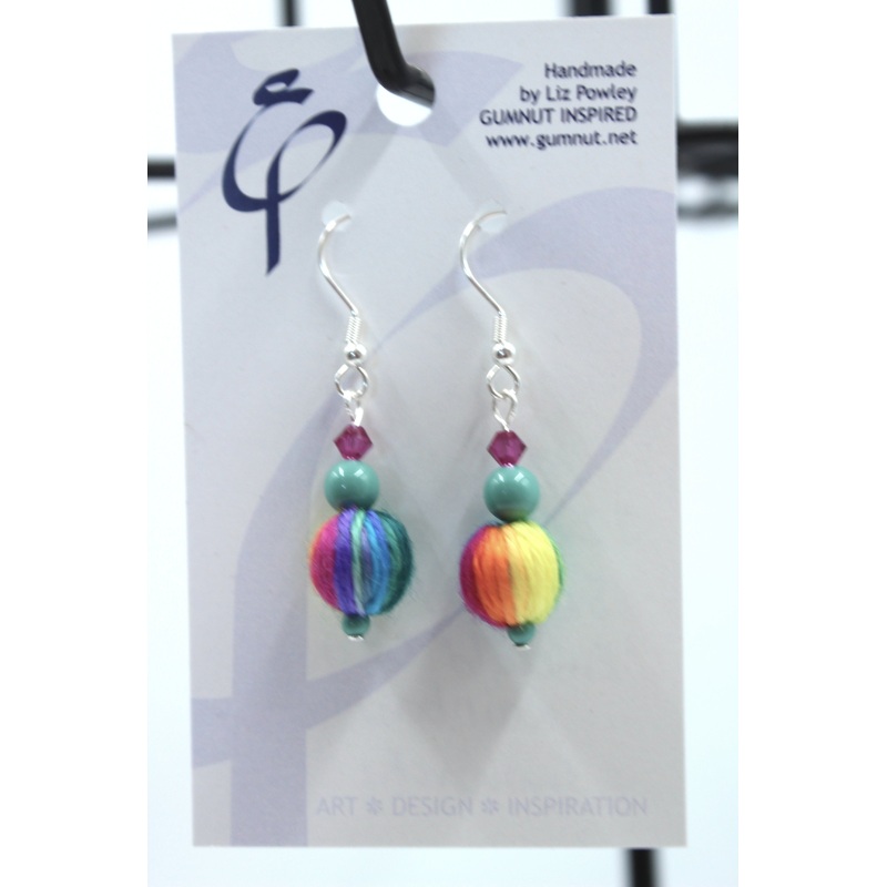 Earrings – Wrapped – Emerald City Rainbow + Swarovski (J2280)