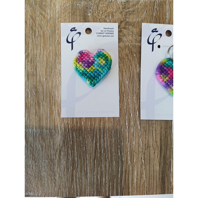 Keyring – Needlepoint Hearts – Remembering Spring