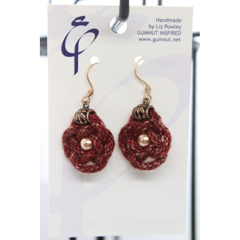 Earrings – Kumihimo Rope  – Craft by Bella – Mushroom (J2338)