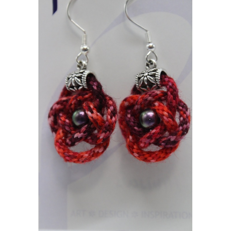 Earrings – Kumihimo Rope  – Hibiscus (J2333)