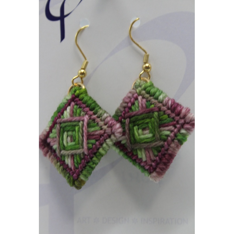 Earrings – Needlepoint  – Rose (J2335)