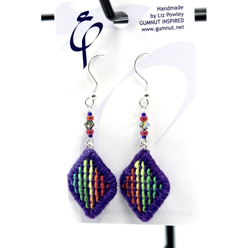 Earrings – Needlepoint Socks – Sugar and Its Purple (J2321)