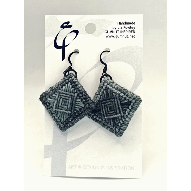 Earrings – Needlepoint  – Swamp Monster (J2302)