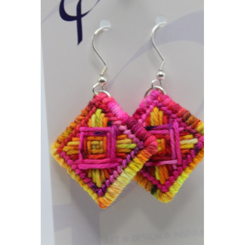Earrings – Needlepoint  – Violent Bloom (J2325)