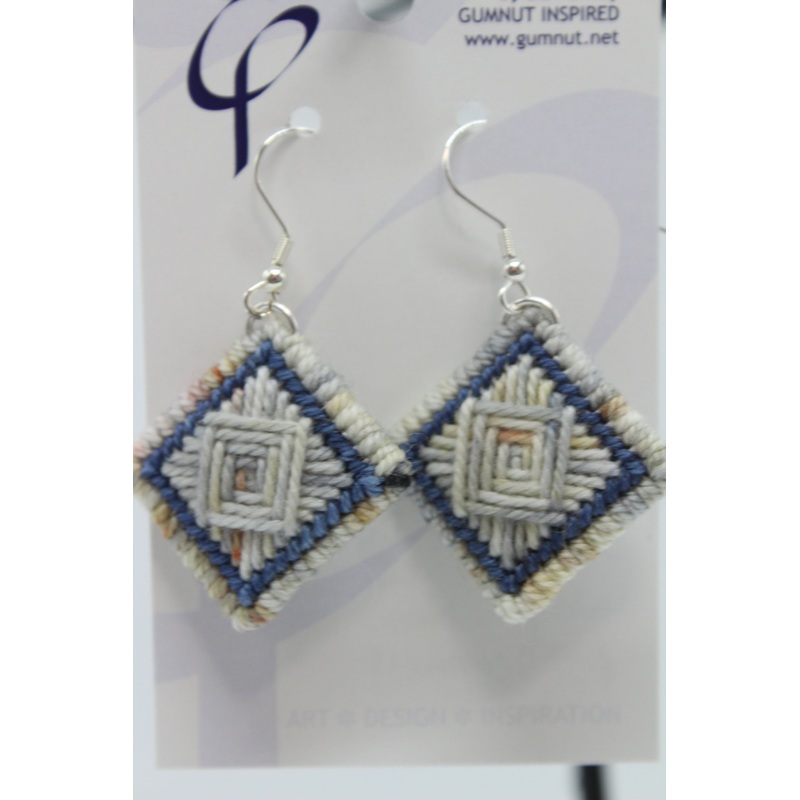 Earrings – Needlepoint  – Wolf + Deepness (J2315)