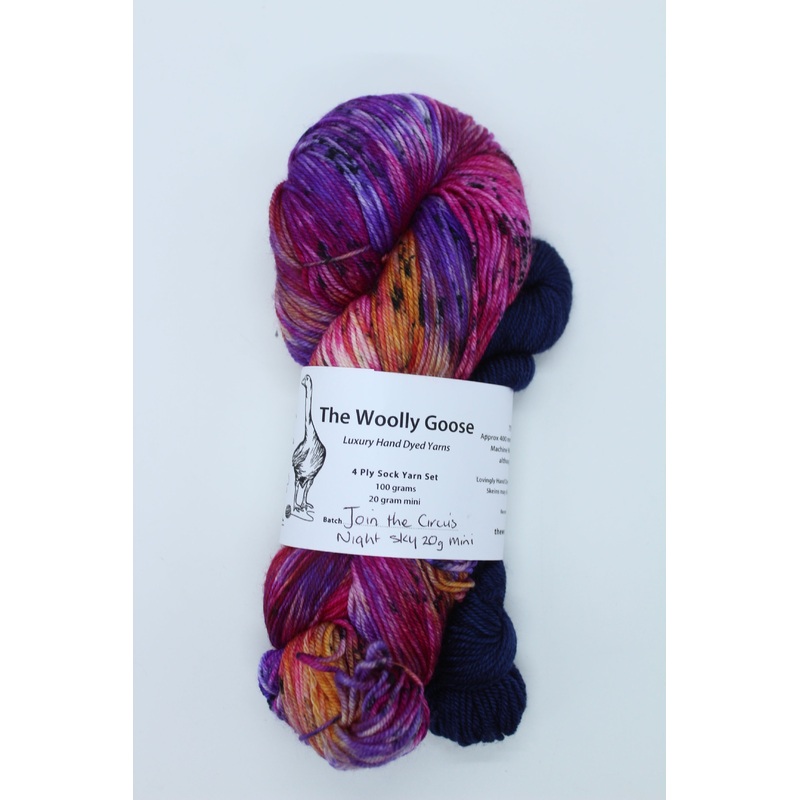 Goose’s 4ply – Sock Yarn Set – Join the Circus + Night Sky