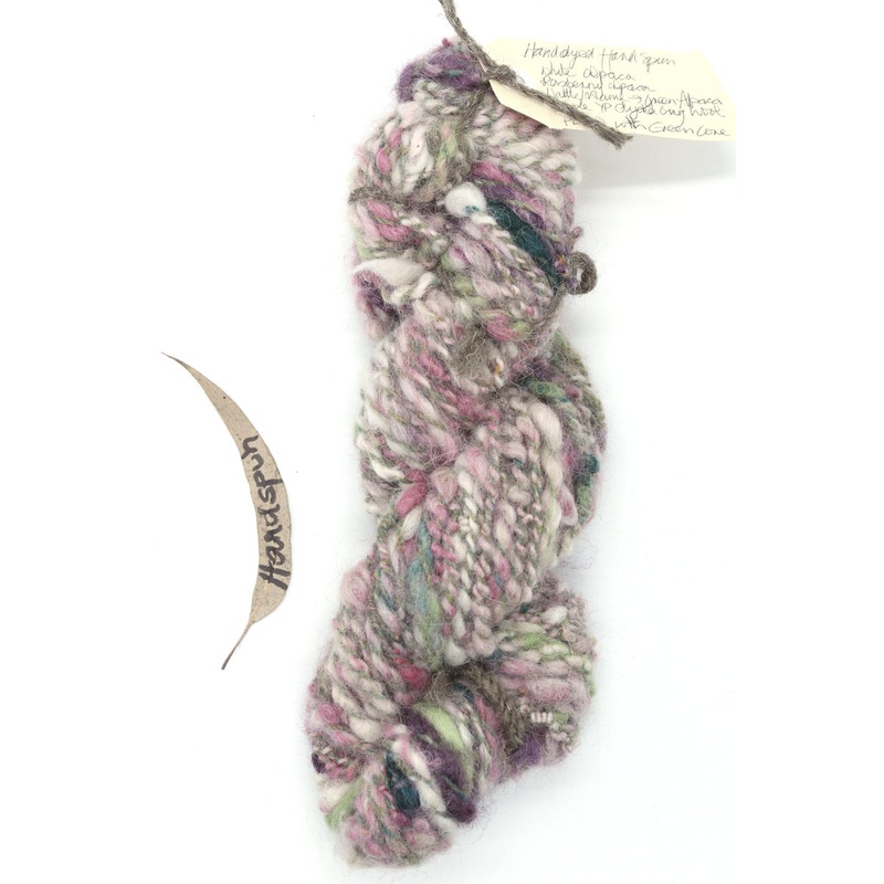Kay’s Handspun Yarn – (KHS002) White Raspberry Marine Green