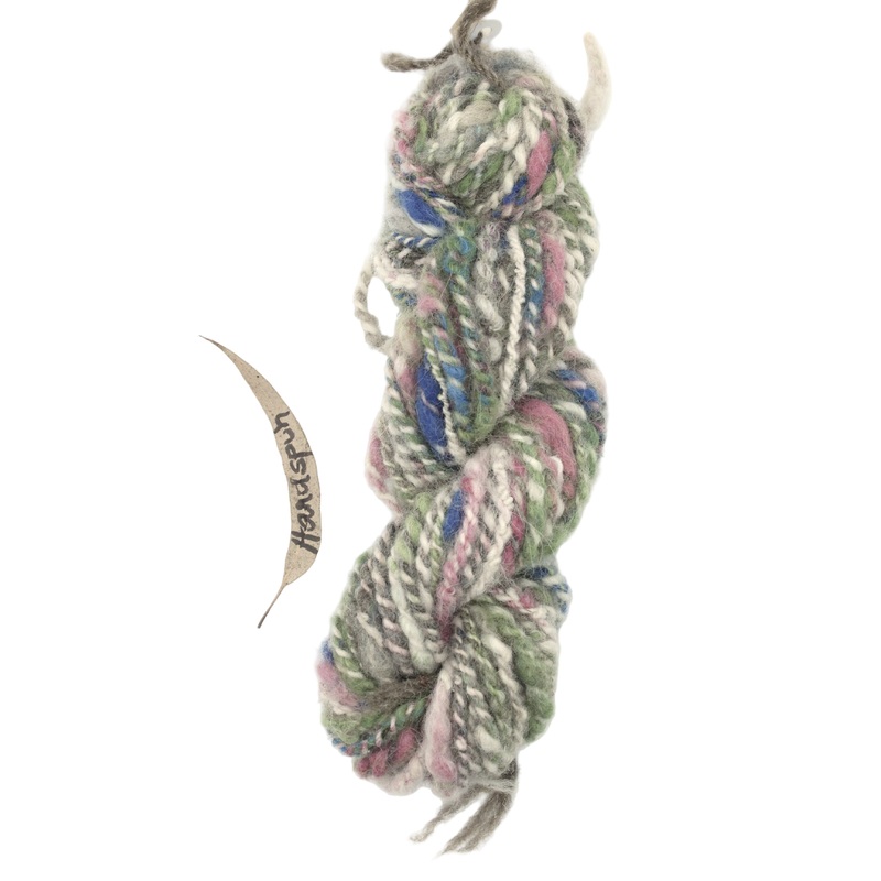 Kay’s Handspun Yarn – (KHS003) Raspberry, Marine Wattle and Marine, Grey
