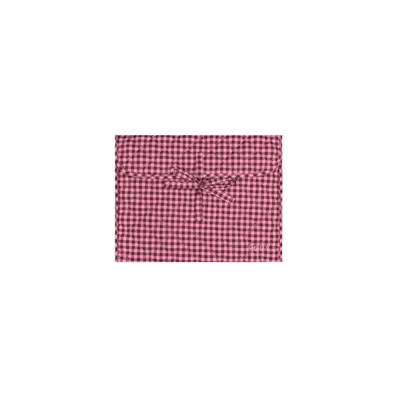 BOW TIE LAPTOP CASE 15 PINK BURGUNDY GINGHAM