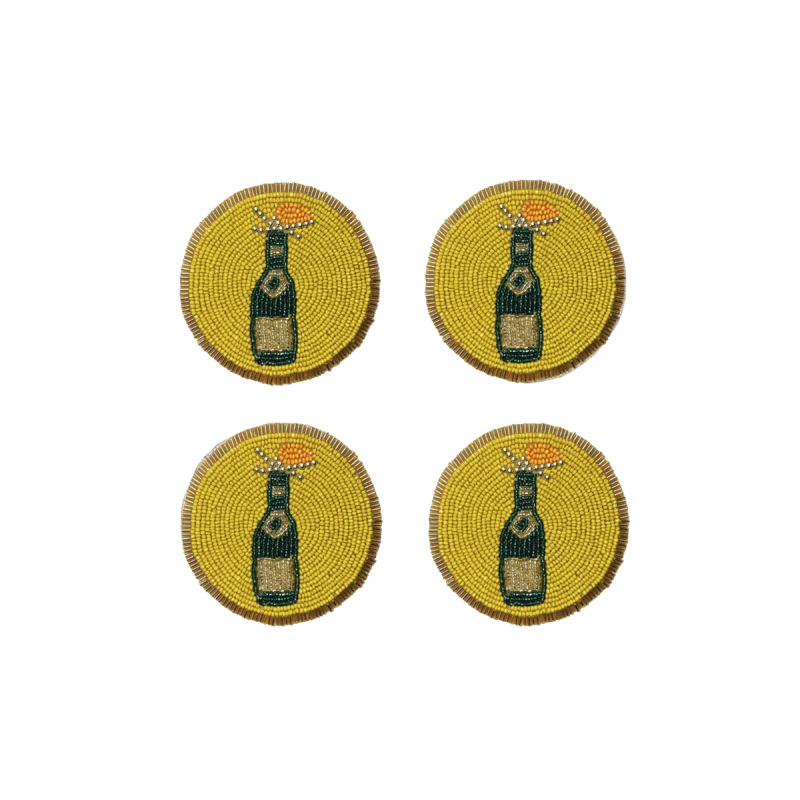 CHAMPAGNE COASTER 4 PCS SET CHAMPAGNE