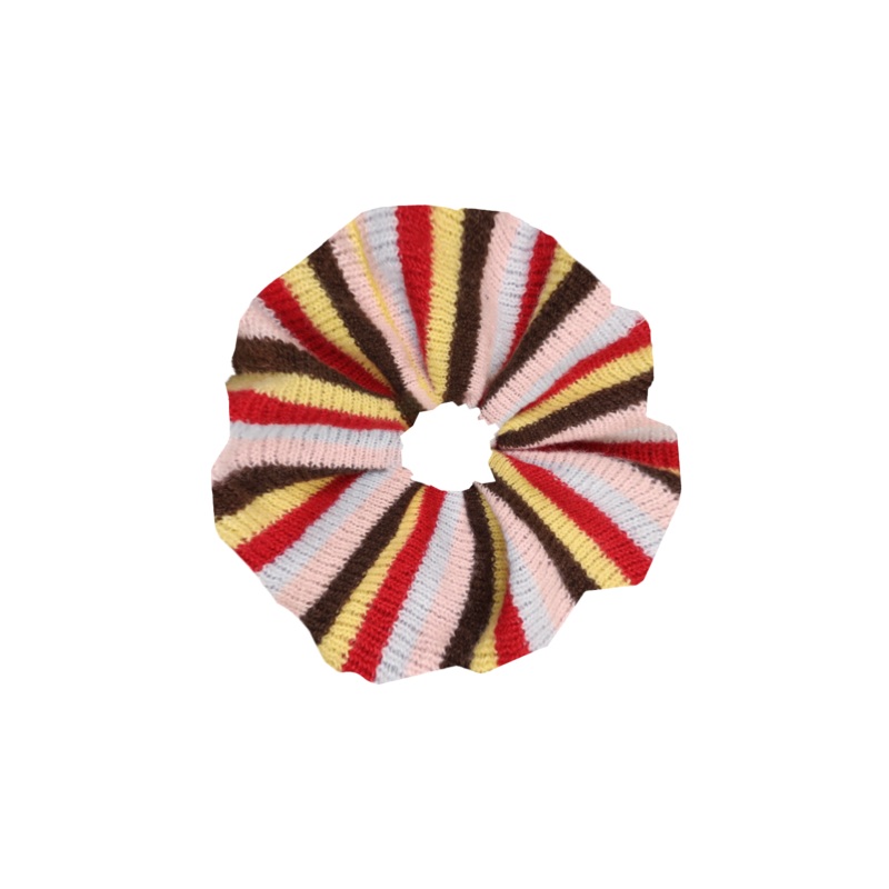 KNIT SCRUNCHIE CANDY STRIPE|ONE SIZE