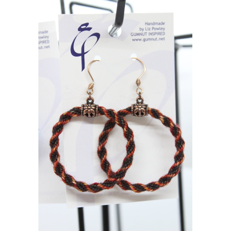 Kumihimo Hoop Earrings – The House Dye Scarab and Applesauce (J2352)
