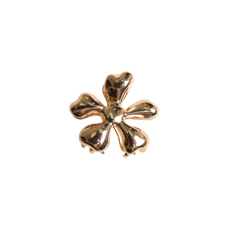 BIG FLOWER HAIR CLAW GOLD|ONE SIZE