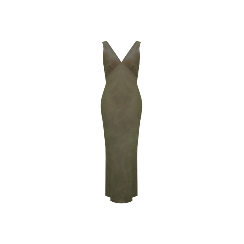 ESME LINEN SLIP DRESS KHAKI|4|6|8|10|12|14|16|18|20