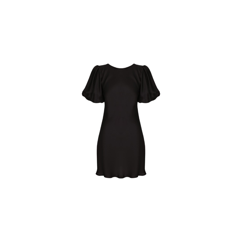 KENDALL SATIN MINI DRESS BLACK
