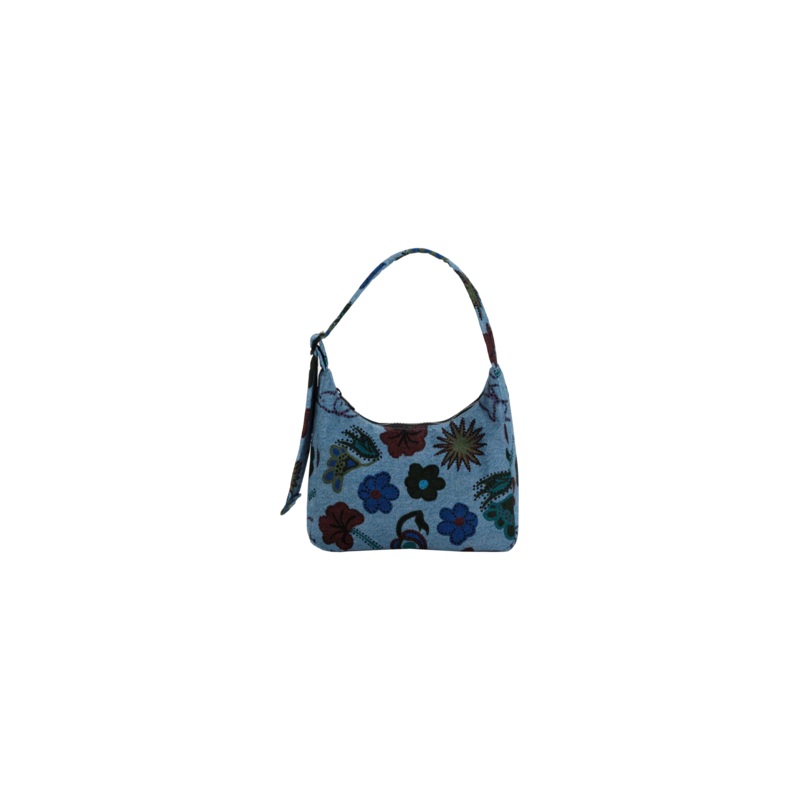 MINI NYLON SHOULDER BAG DIGITAL DENIM BIRDS