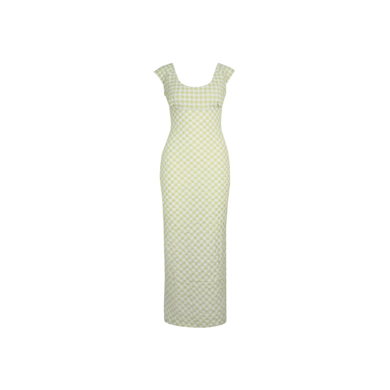 PRISM MIDI DRESS LIME GINGHAM|4|6|8|10|12|14|16|18|20