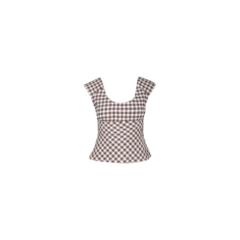 PRISM TOP BROWN GINGHAM|4|6|8|10|12|14|16|18|20