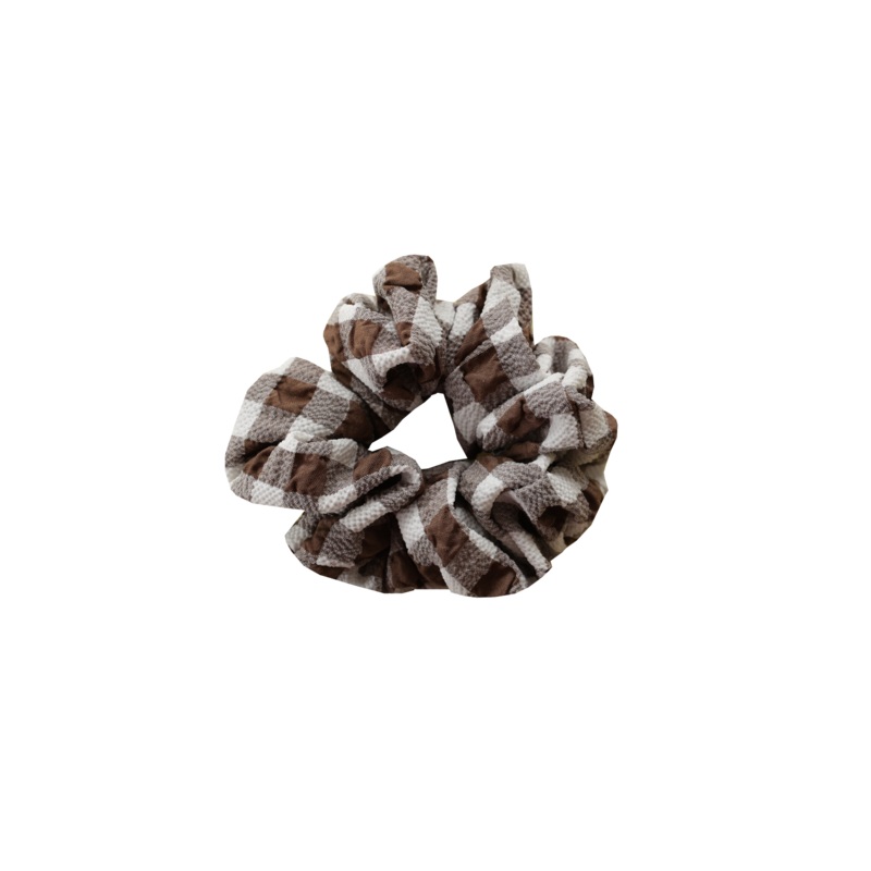 SABRINA SCRUNCHIE BROWN GINGHAM