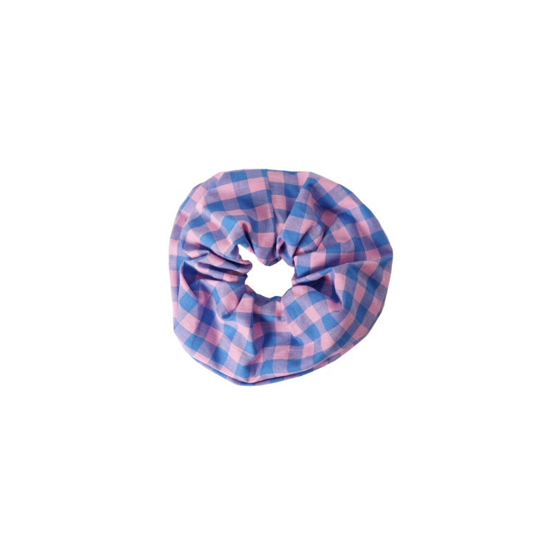 SABRINA SCRUNCHIE PINK BLUE GINGHAM